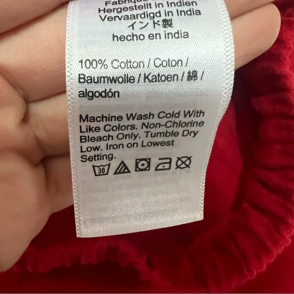 J Crew Relaxed Beach Pants Womens Large Red Airy Gauze BX630 Travel Cover Up NEW - Picture 8 of 11